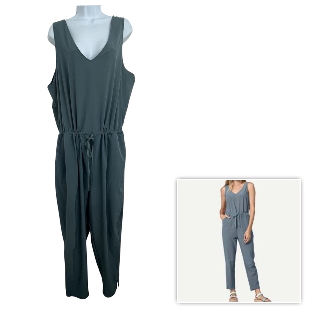 Patagonia Fleetwith Jumpsuit Nouveau Green, Pockets, Lightweight Size XXL  Women